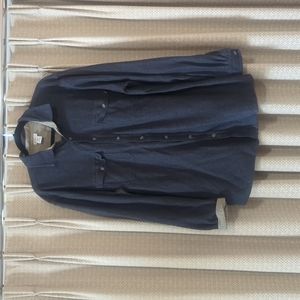 Men's Size Large Tall LL Bean Charcoal Gray Button Down Long Sleeve Shirt